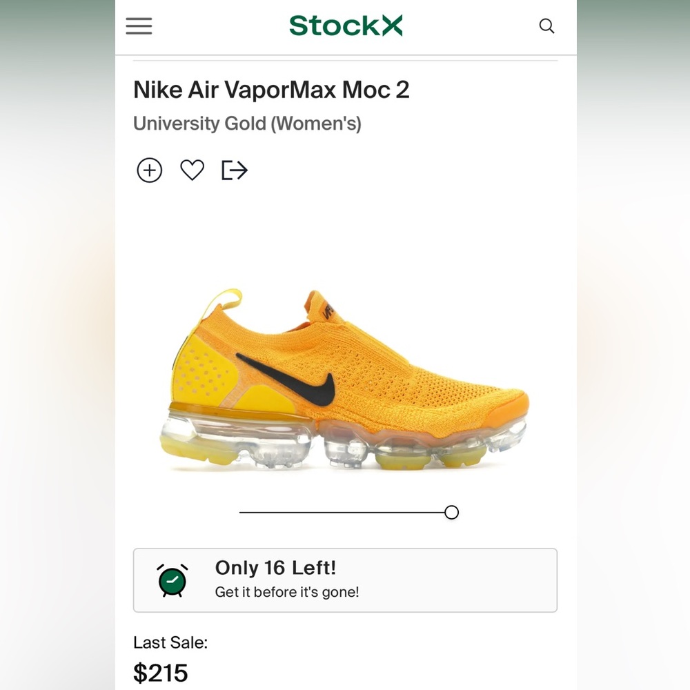 University Gold Nike Air VaporMax Moc 2